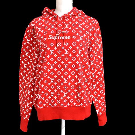 supreme lv red hoodie replica|louis vuitton red monogram hoodie.